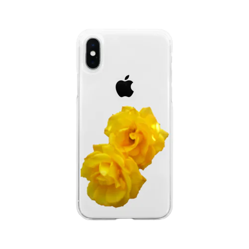 黄色い薔薇の花 Soft Clear Smartphone Case