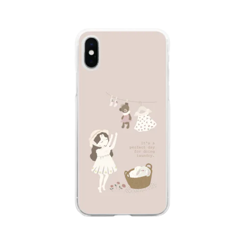 洗濯日和 P（〜XS/S推奨） Soft Clear Smartphone Case