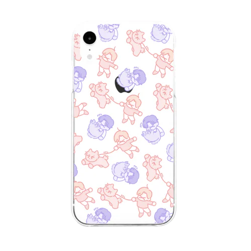 きまぐれわんぱくmix Soft Clear Smartphone Case