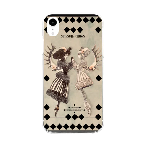 【シザーズクラウン】白黒鸚鵡貝羊たちの黙々(カード) Soft Clear Smartphone Case