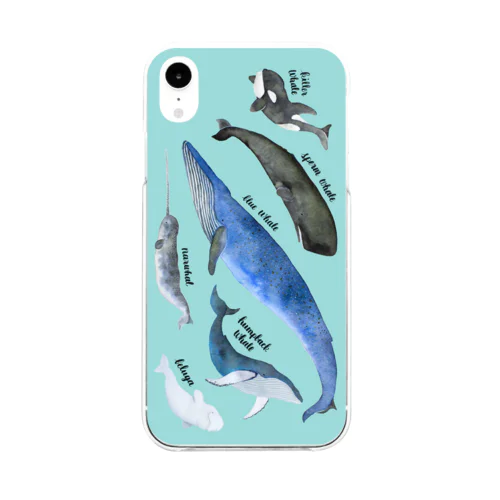 クジラまみれ Soft Clear Smartphone Case