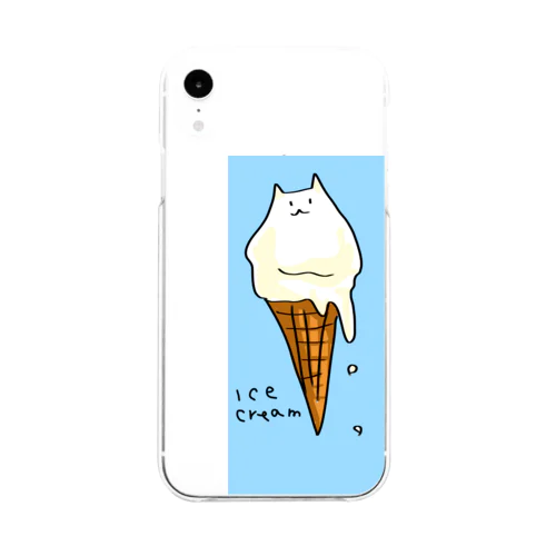 ねこアイス Soft Clear Smartphone Case