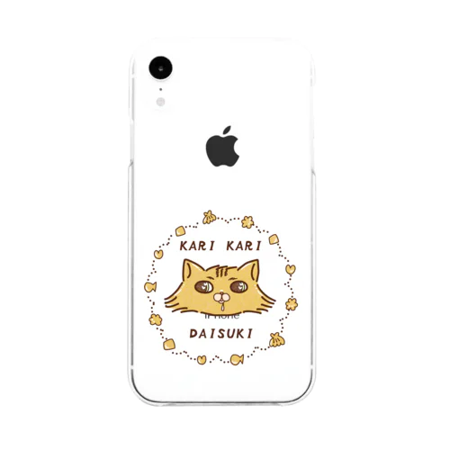カリカリ大好きチンチラ猫 Soft Clear Smartphone Case
