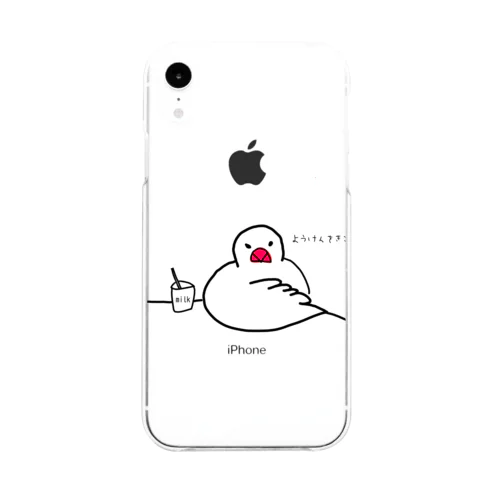 男前な文鳥 Soft Clear Smartphone Case