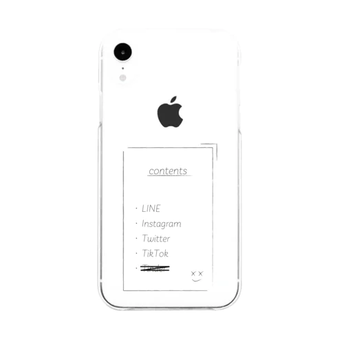 contents ver3(8/X/XS/XR用) Soft Clear Smartphone Case