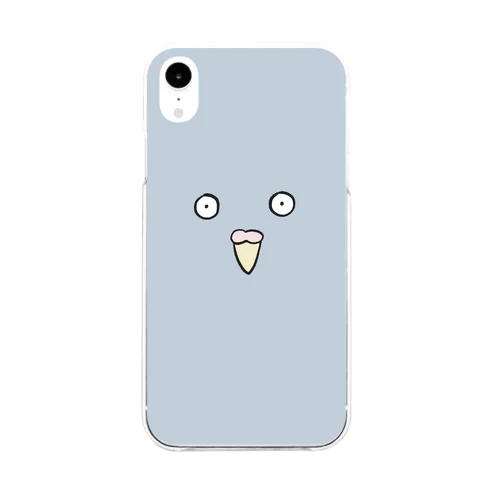 穏和な鳩 キュートフェイス Soft Clear Smartphone Case