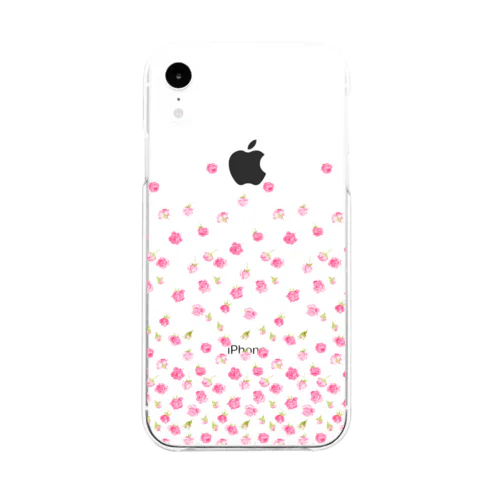 花@Rose in flocks Soft Clear Smartphone Case