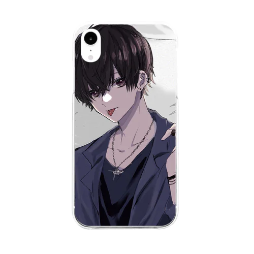 黒髪男子 Soft Clear Smartphone Case