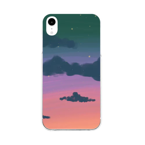 夜空と雲 Soft Clear Smartphone Case