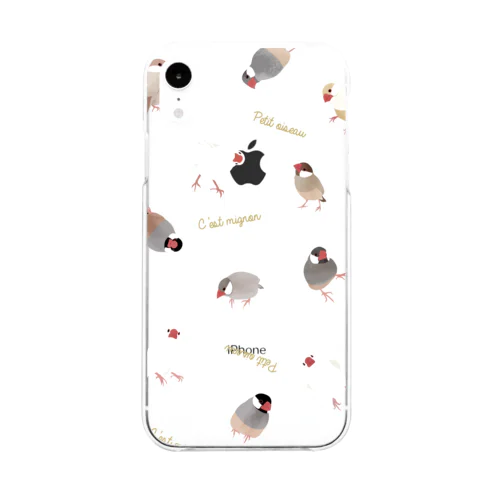 文鳥さん　いっぱい Soft Clear Smartphone Case