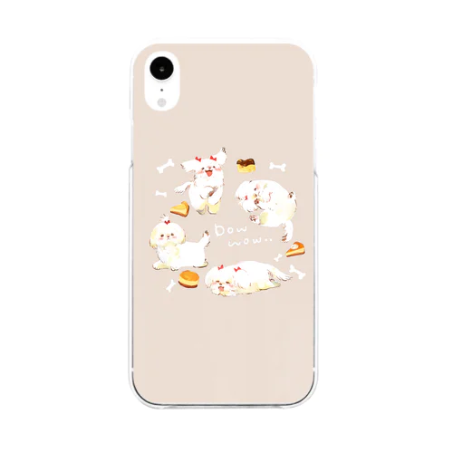 マルチーズとチーズケーキ Soft Clear Smartphone Case