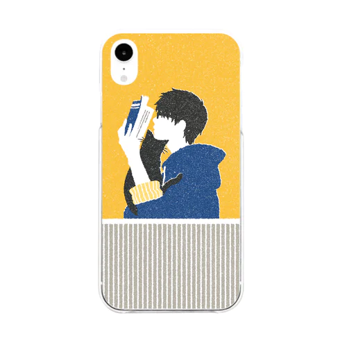 メガネ君と猫 Soft Clear Smartphone Case