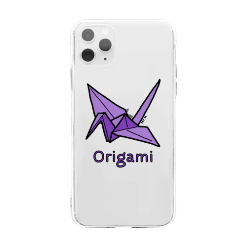 Origami (折り紙鶴) 色デザイン ソフトクリアスマホケース
