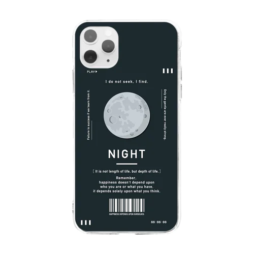 夜にどうしても考え込んじゃう人の為のiPhoneケース Soft Clear Smartphone Case