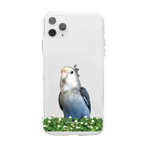 コザクラインコ(ガーデン/バイオレット） Soft Clear Smartphone Case