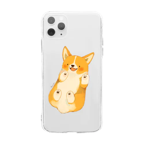 丸太コーギー Soft Clear Smartphone Case