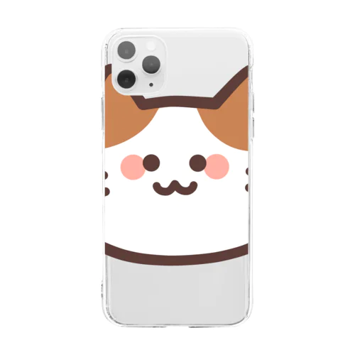 ねこさん (顔) Soft Clear Smartphone Case