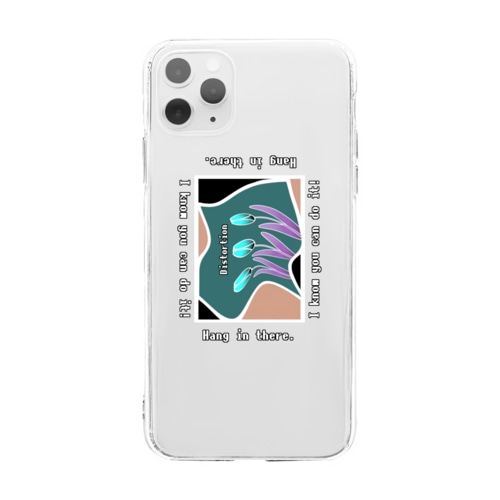 Hang in there.グリーン Soft Clear Smartphone Case
