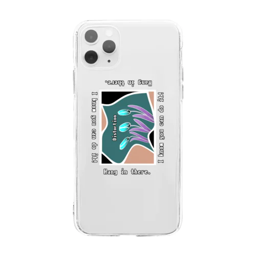 Hang in there.グリーン Soft Clear Smartphone Case