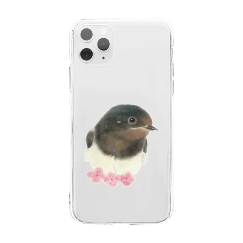 つばめさんと紫陽花 Soft Clear Smartphone Case