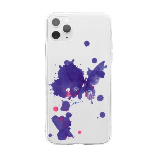 これから出逢う紫の蝶 Soft Clear Smartphone Case