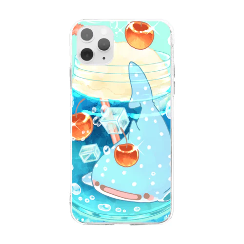 ブルーハワイメロンソーダじんべえざめ Soft Clear Smartphone Case