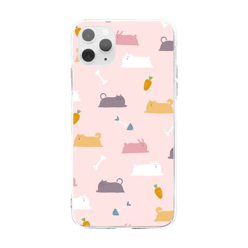 ゆるっとシュールなどうぶつたち Soft Clear Smartphone Case