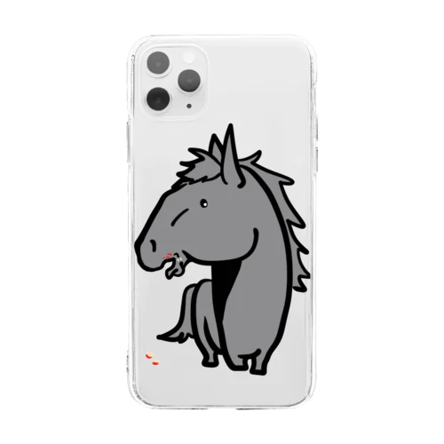 つまみ食いする馬 Soft Clear Smartphone Case