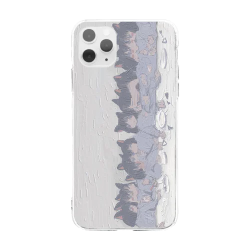 ねこ晩餐けーす Soft Clear Smartphone Case