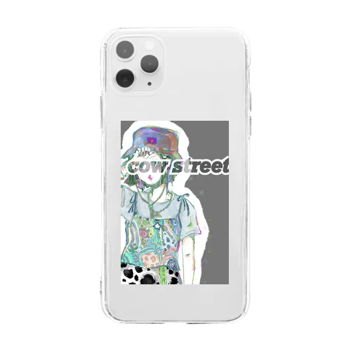 牛柄すまほけーす Soft Clear Smartphone Case