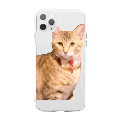 ネクタイ猫 Soft Clear Smartphone Case