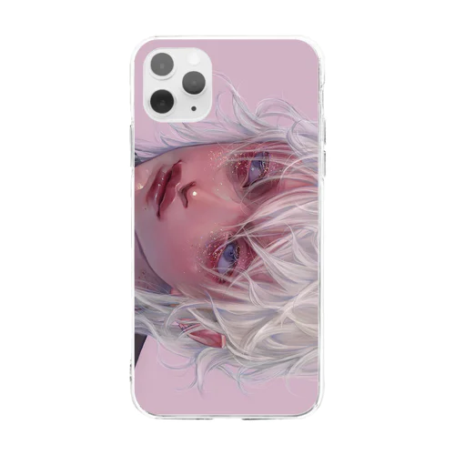 褐色ラメくん Soft Clear Smartphone Case
