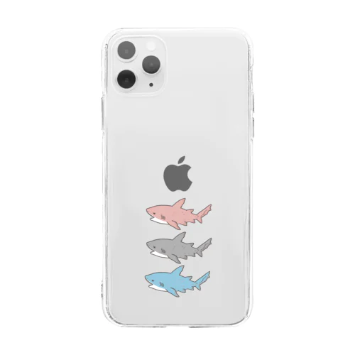 カラフルサメ Soft Clear Smartphone Case