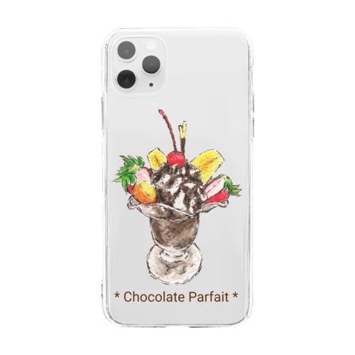 チョコレートパフェ Soft Clear Smartphone Case