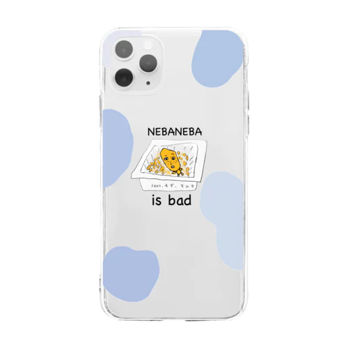 なっとうくんクリアケース　feat.ネギ、キムチ Soft Clear Smartphone Case