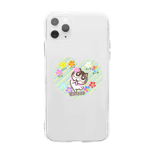 お花猫チャッピー Soft Clear Smartphone Case