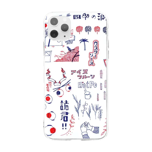 レトロな文字 Soft Clear Smartphone Case