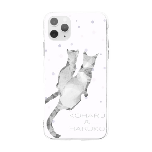 こはるとはる虎寄り添い　猫　ねこ　ネコ Soft Clear Smartphone Case