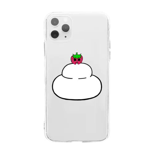 いちごのチーゴくん　鏡もち Soft Clear Smartphone Case