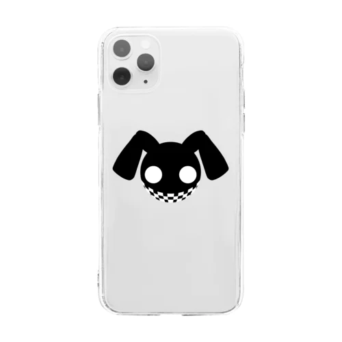 Rabbit Manのマーク　黒 Soft Clear Smartphone Case