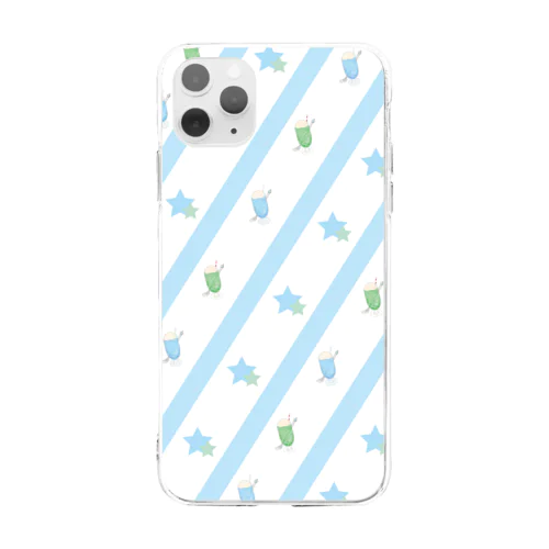 クリームソーダ Soft Clear Smartphone Case