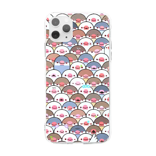 わらわら文鳥 Soft Clear Smartphone Case