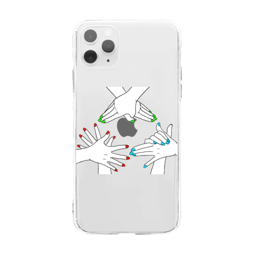 シンプルな影絵スマホケース Soft Clear Smartphone Case