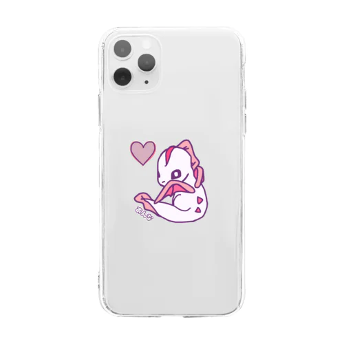 【恥ずかしがり屋の恐竜】リクエスト Soft Clear Smartphone Case