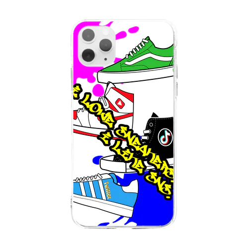 I Love Sneakers.I Like SNS. Soft Clear Smartphone Case