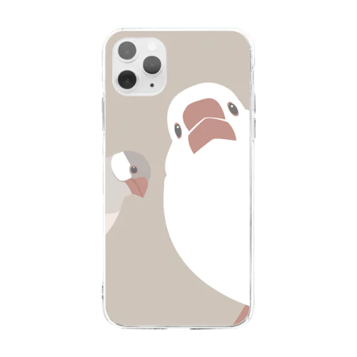 文鳥さんがこっち見てる Soft Clear Smartphone Case