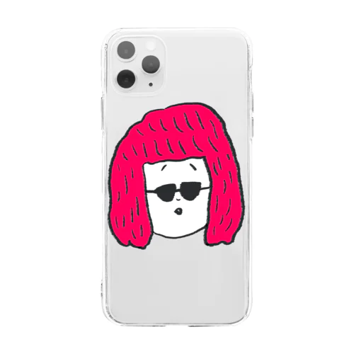 ピンクヘアボーイ Soft Clear Smartphone Case