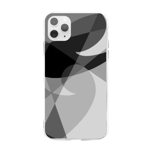 白黒おしゃれ3 Soft Clear Smartphone Case