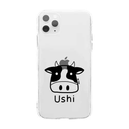 Ushi (牛) 黒デザイン Soft Clear Smartphone Case