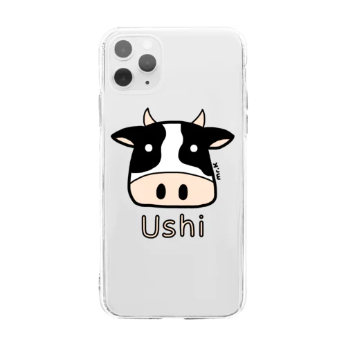 Ushi (牛) 色デザイン Soft Clear Smartphone Case